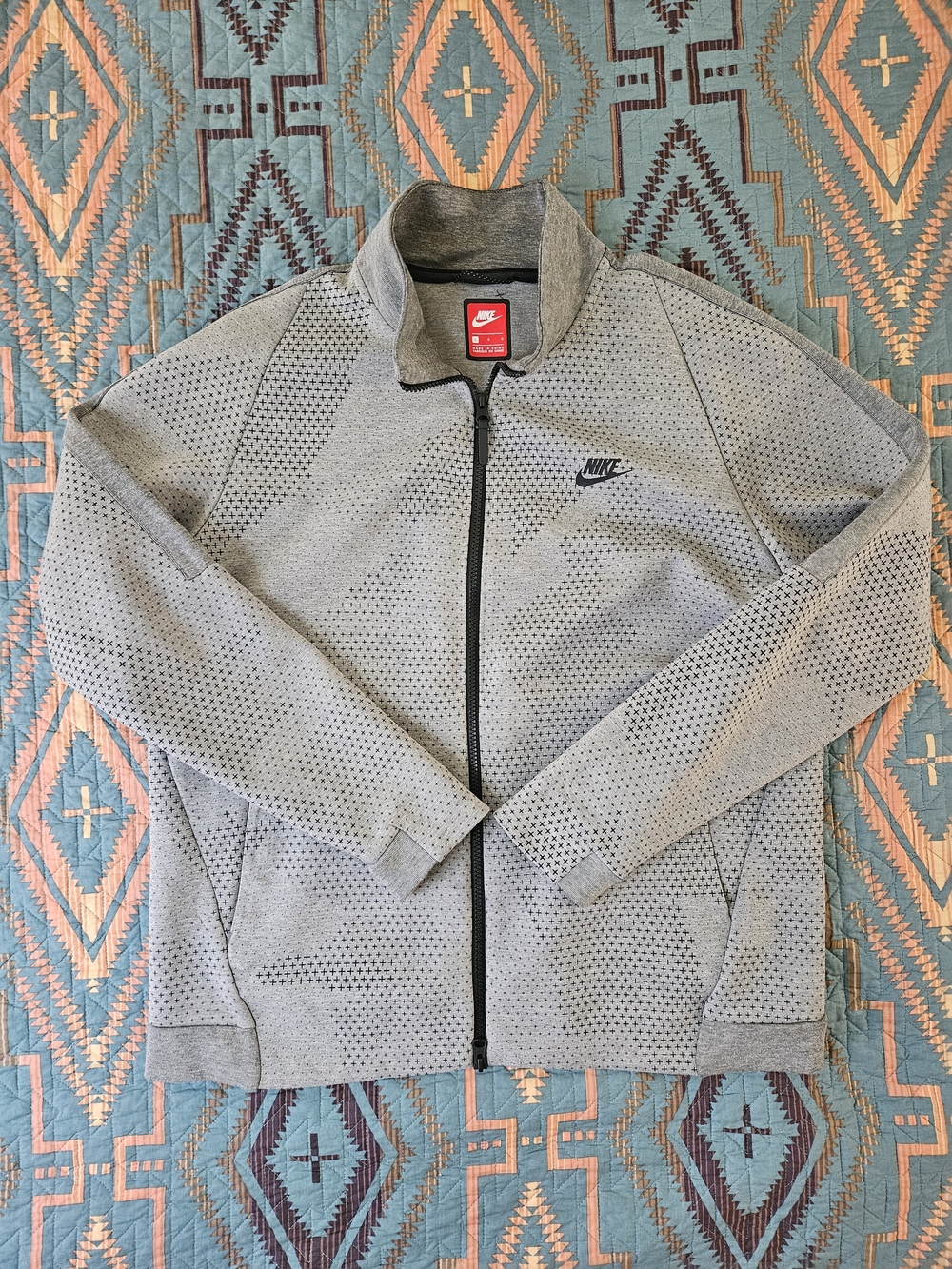 Nike Gray Heather Full-Zip Jacket with Black Trim